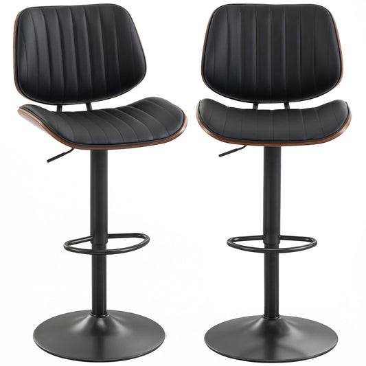 Tabourets de bar pivotants hauteur ajustable ensemble de 2