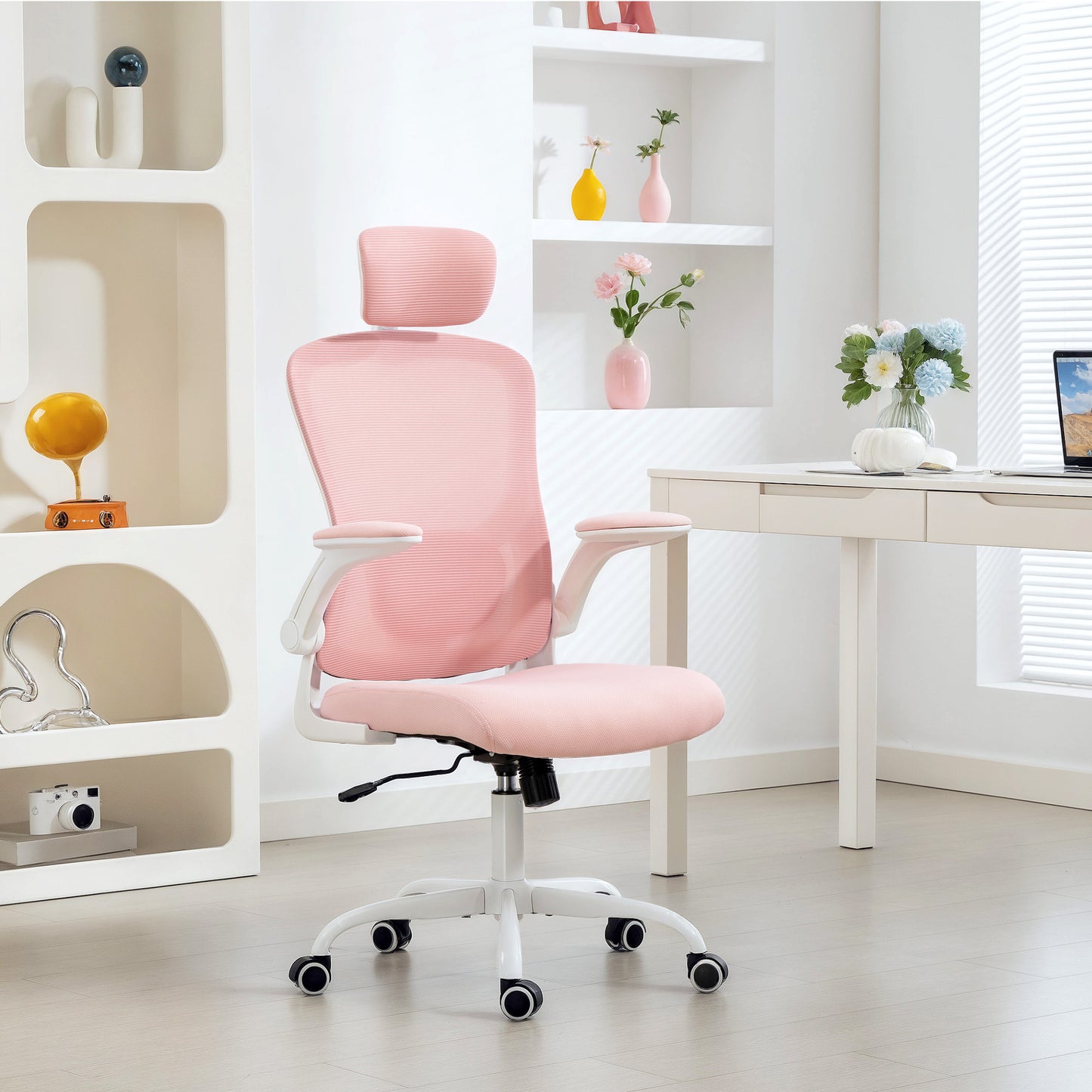 Chaise de bureau ergonomique mesh avec appui-tête ajustable