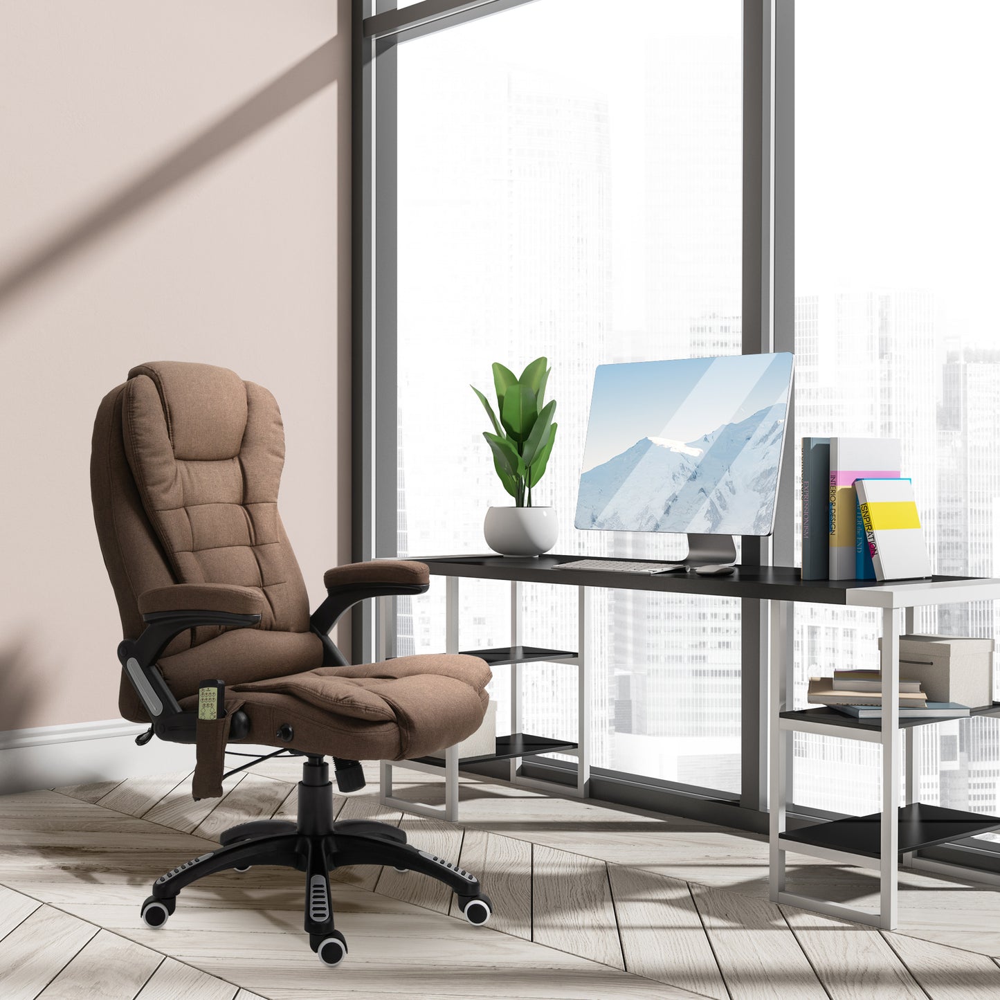 Fauteuil bureau massant inclinable dossier haut pivotant