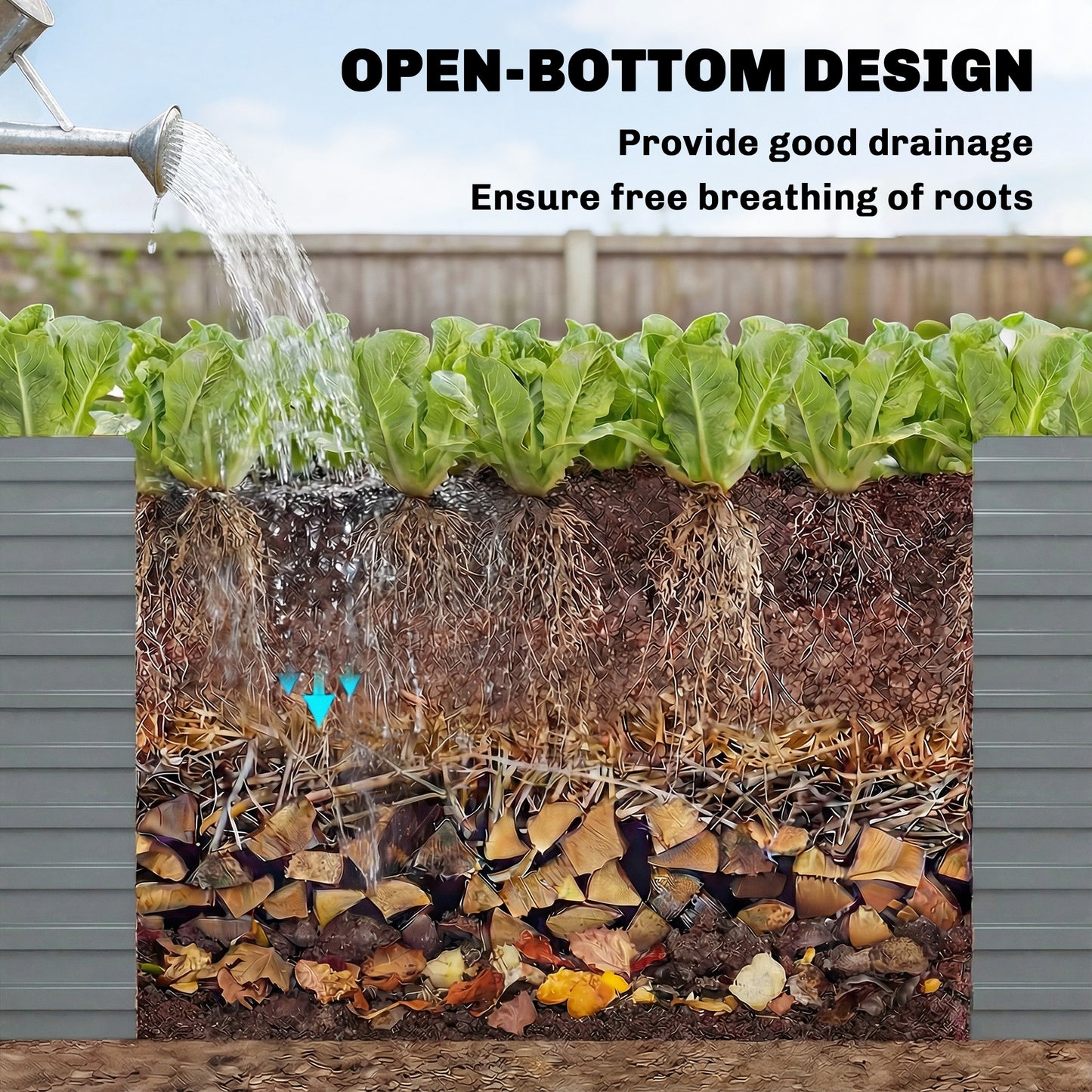 Outsunny 240x120x60cm Raised Garden Bed - Black Galvanized Planter