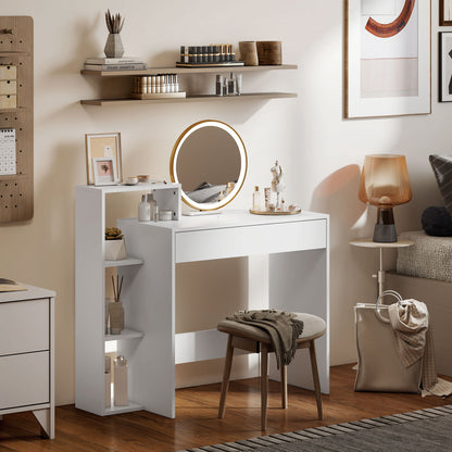 Bureau compact avec 3 tablettes et tiroir