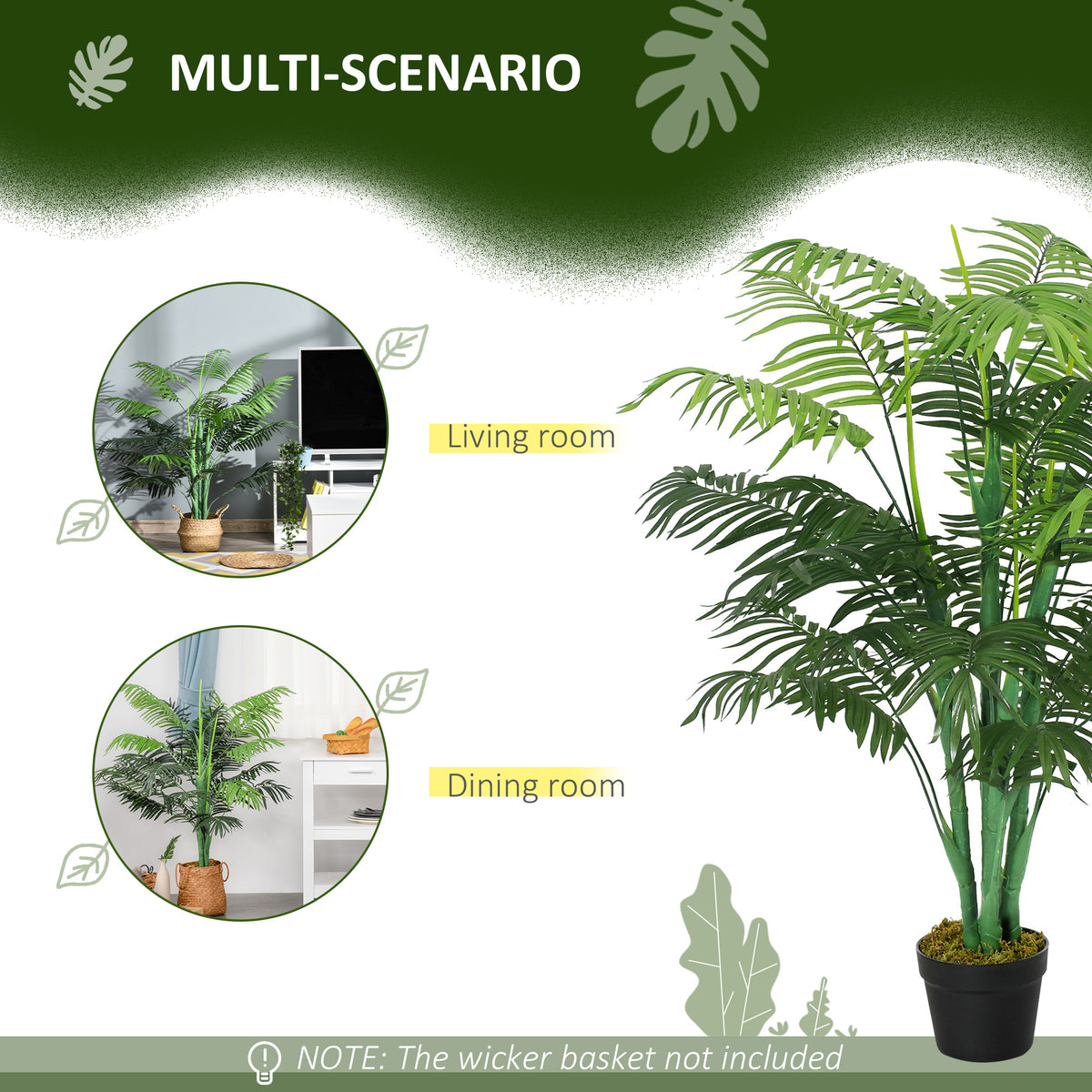 Palmier artificiel réaliste en pot — Vert