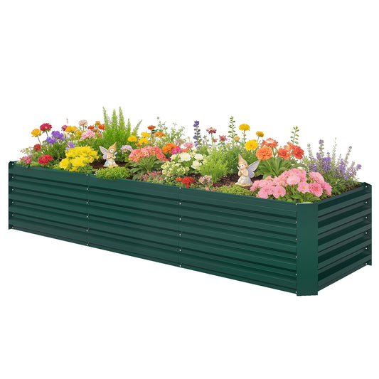 Bac de jardinage surélevé galvanisé 240 x 80 x 45 cm