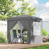 Tente de terrasse pop-up avec murs amovibles 2 m x 2 m