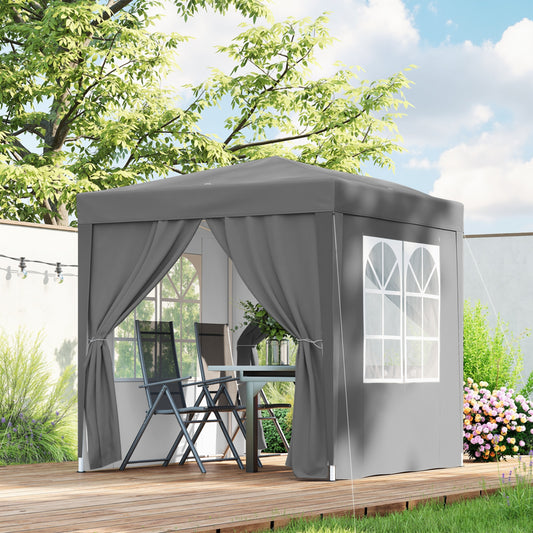 Tente de terrasse pop-up avec murs amovibles 2 m x 2 m
