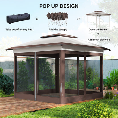 Tonnelle pop-up avec murs en maille 366 x 366 cm