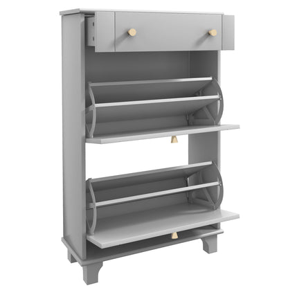 Armoire à chaussures slim 2 tiroirs rabattables 8 paires