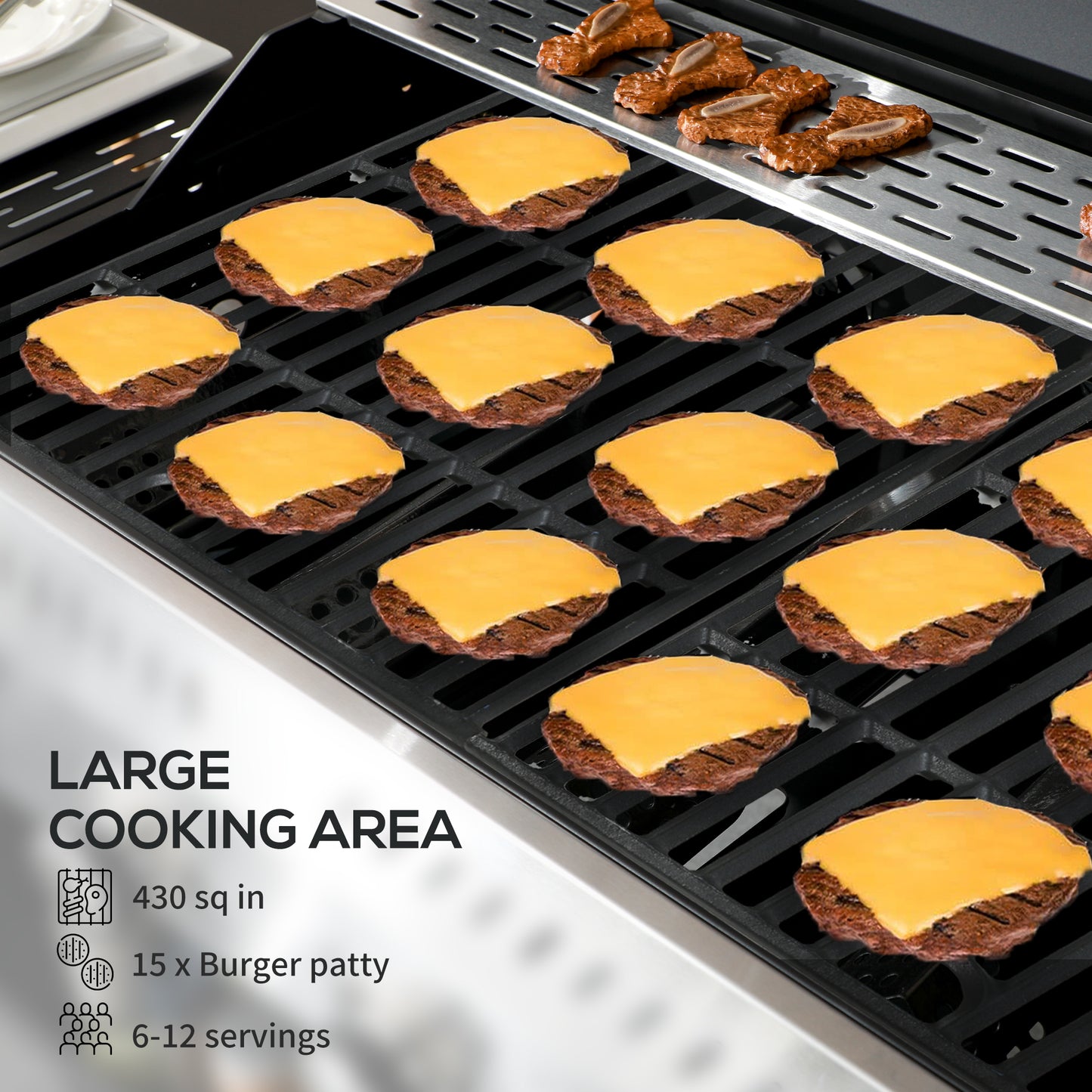 Barbecue au propane 4 brûleurs avec brûleur latéral 40000 BTU