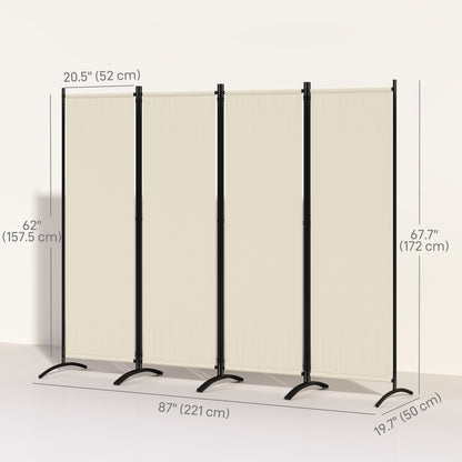 Paravent pliant 4 panneaux polyester