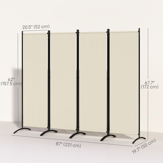 Paravent pliant 4 panneaux polyester