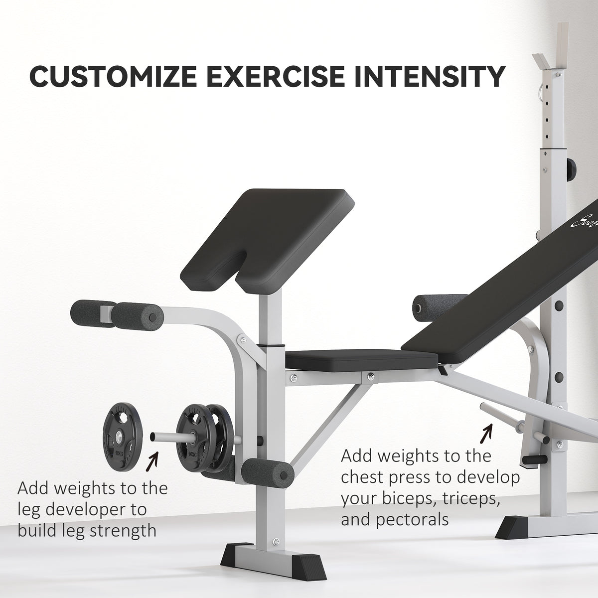 Banc de musculation réglable avec support de squat