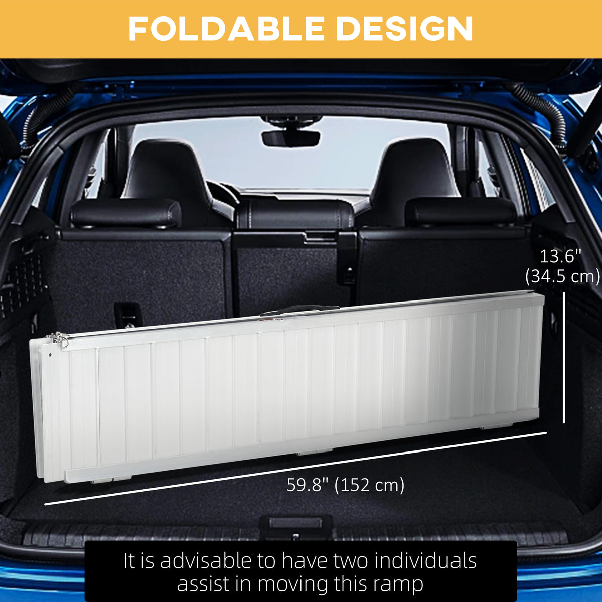 Rampe d'accès pliable portable 5 pi — aluminium