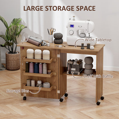 Meuble à machine à coudre pliant avec rangement