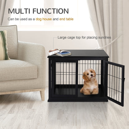 Cage chien table d'appoint 2 portes 26 pouces