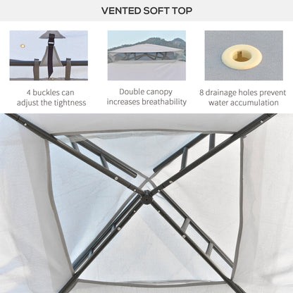 Gazebo patio toit double moustiquaire 2,9m x 2,9m