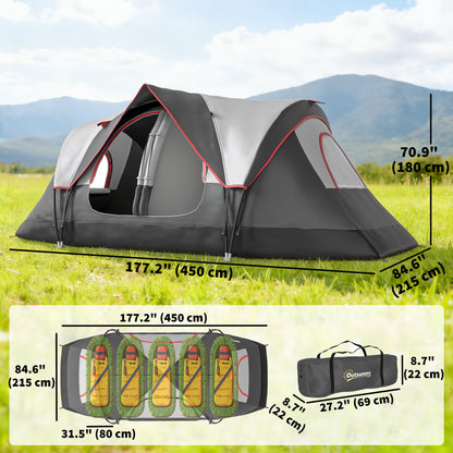 Tente de camping tunnel 6-8 personnes imperméable 2000mm