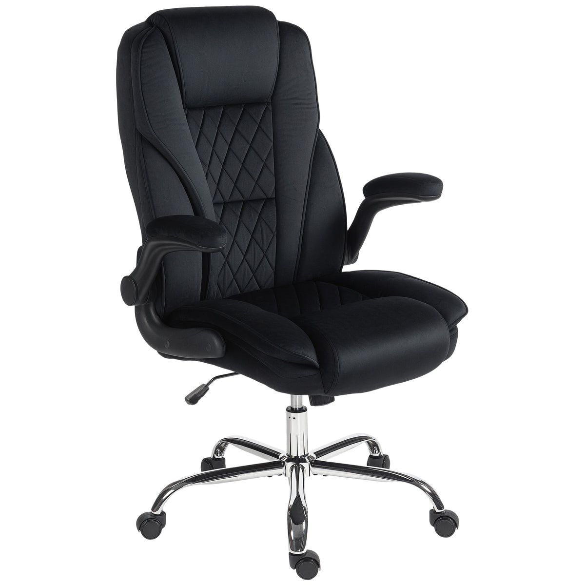 Chaise de bureau ergonomique en velours capitonné