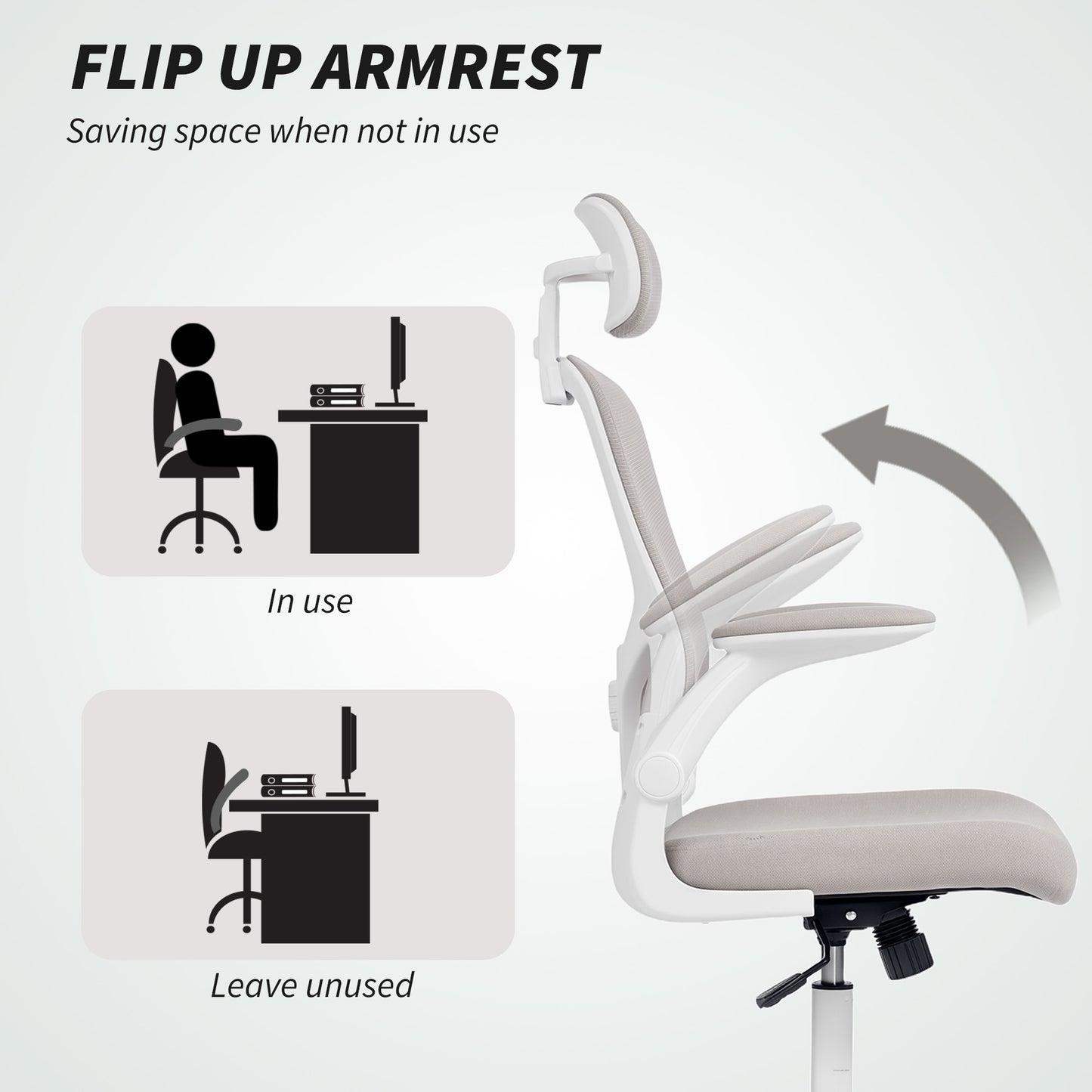 Chaise de bureau ergonomique mesh avec appui-tête ajustable