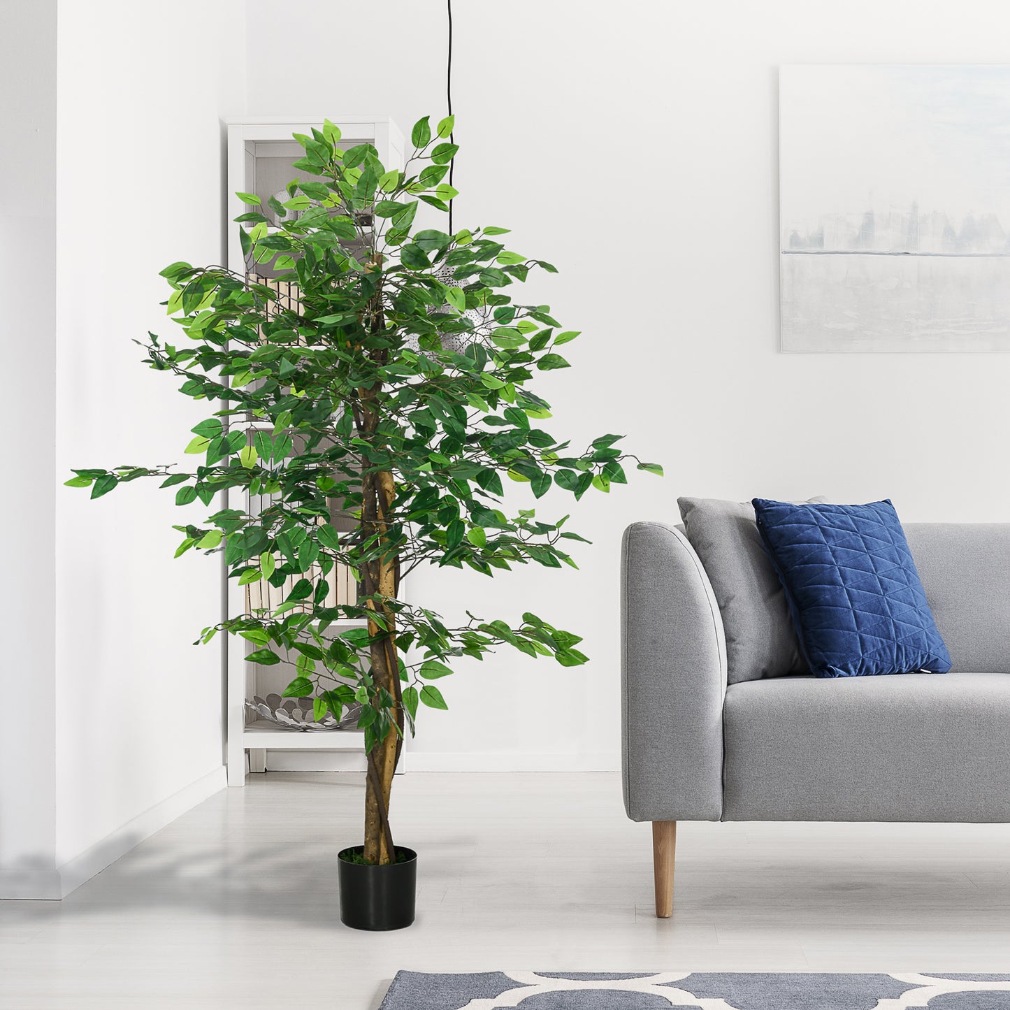 Arbre artificiel ficus 152 cm plante décorative avec pot
