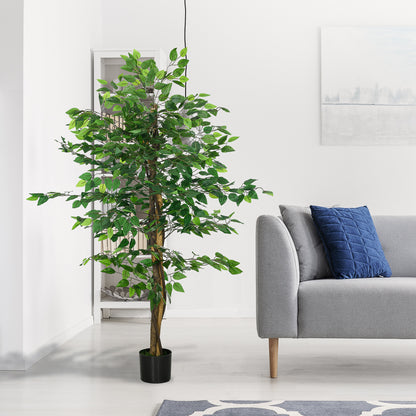 Arbre artificiel ficus 152 cm plante décorative avec pot