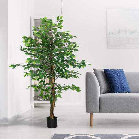 Arbre artificiel ficus 152 cm plante décorative avec pot