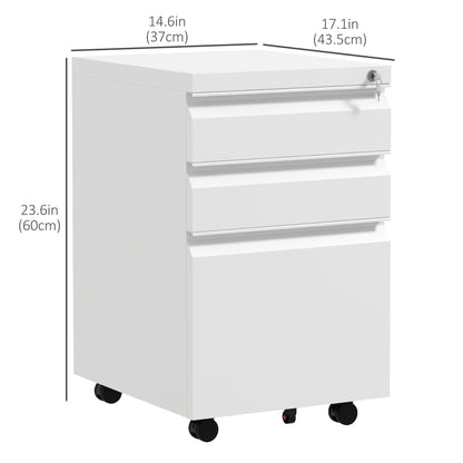 Classeur vertical 3 tiroirs verrouillable en acier