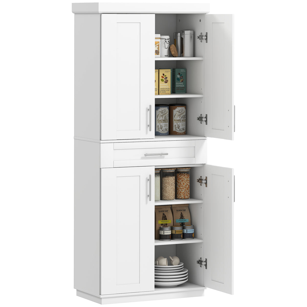 Armoire de cuisine autoportante à portes et tiroir