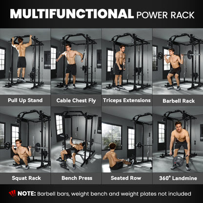 Cage à squat multi-exercices avec barre de traction acier