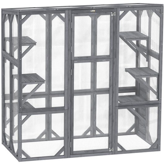 Enclos extérieur pour chats en bois