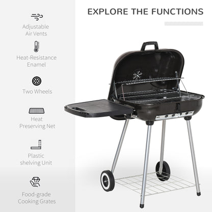 BBQ au charbon portable avec grille réchaud et tablette