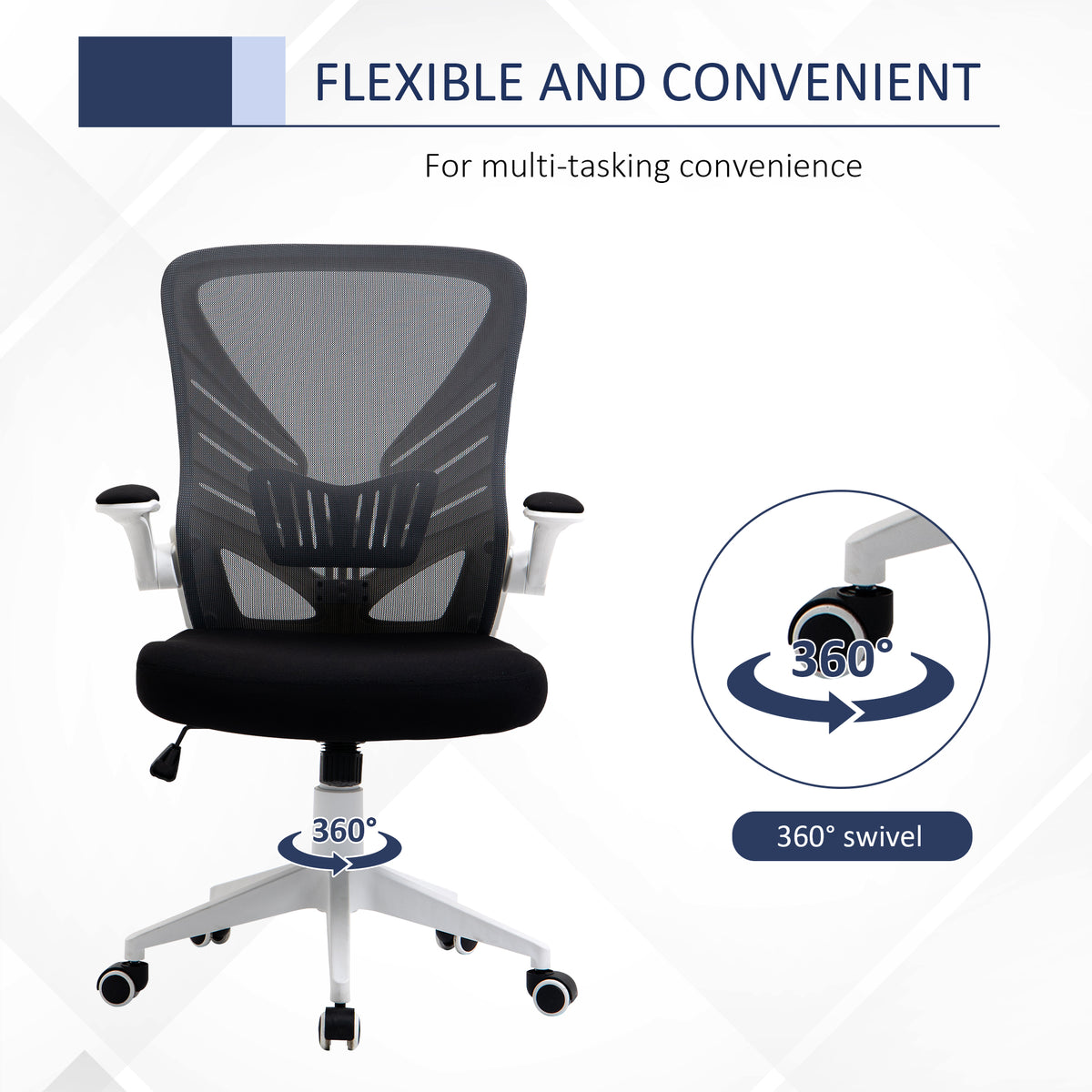 Chaise de bureau ergonomique pivotante en maille