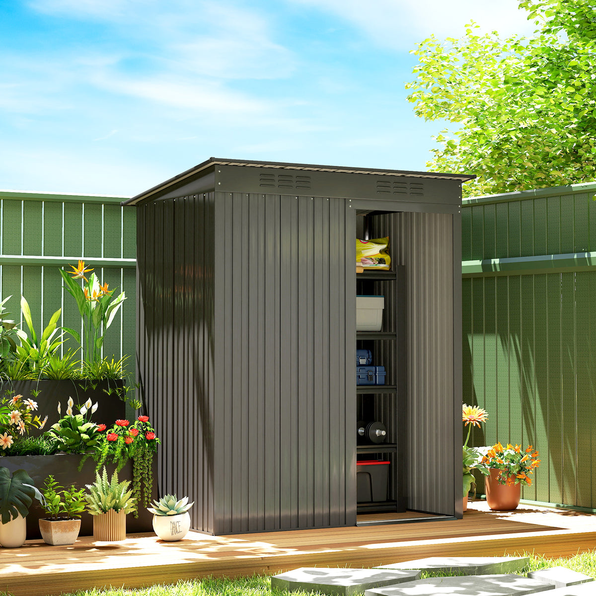 Remise de rangement extérieur 5,2 x 3,5 m — Gris foncé