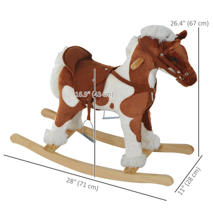 Cheval à bascule pour enfants en peluche avec sons