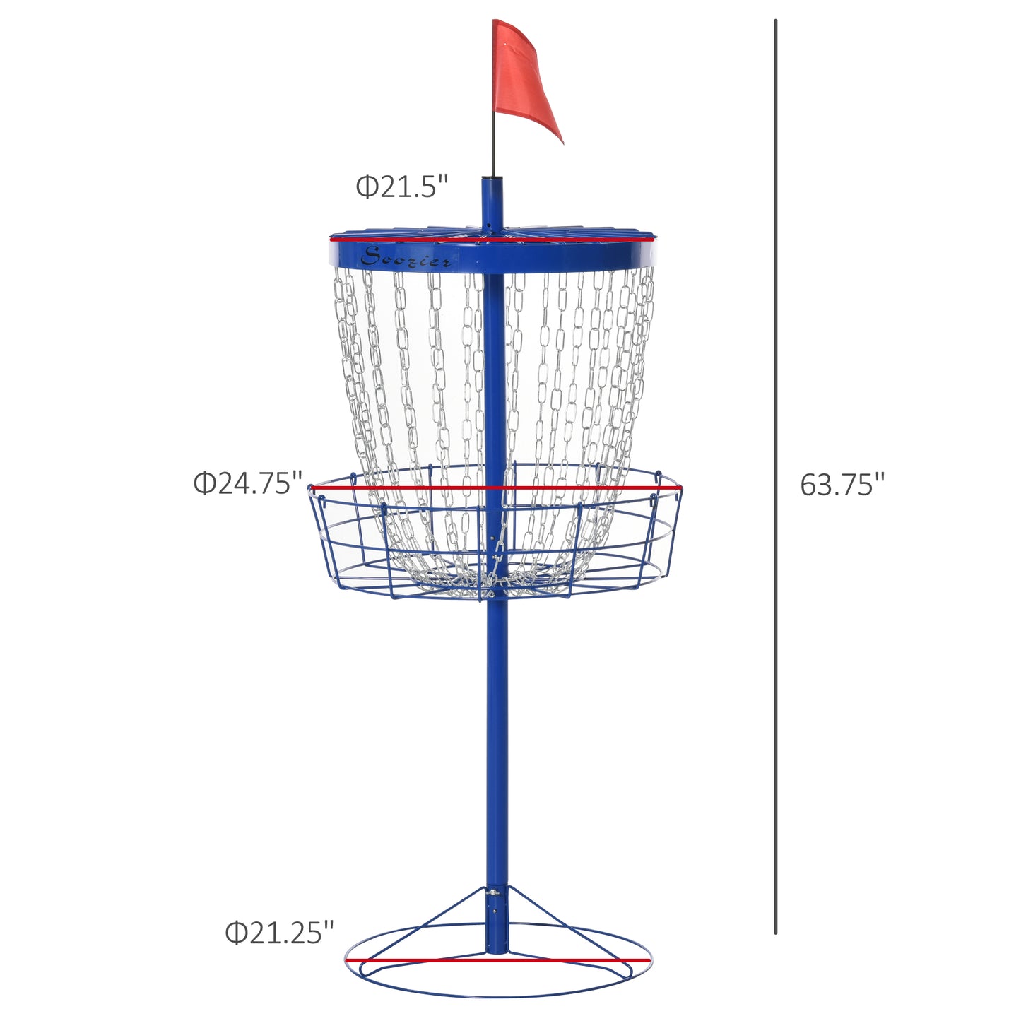 Panier de disc golf portable 24 chaînes avec sac