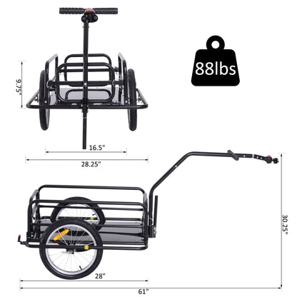 Remorque vélo cargo pliante avec attelage universel