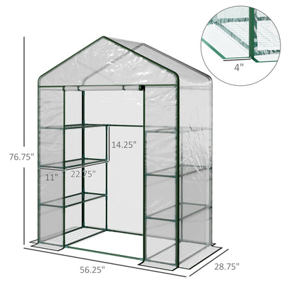  4-Tier Portable Greenhouse 143x73x195cm Garden Plants