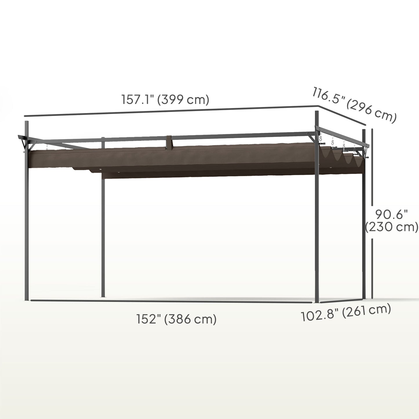 Pergola métallique autoportante avec toit rétractable UPF30+
