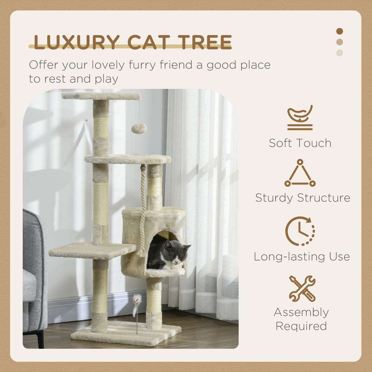 Arbre à chat multiétage avec griffoirs en sisal