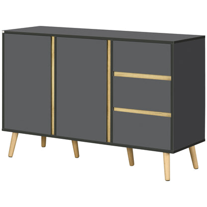 Buffet bahut avec tablettes ajustables — gris foncé