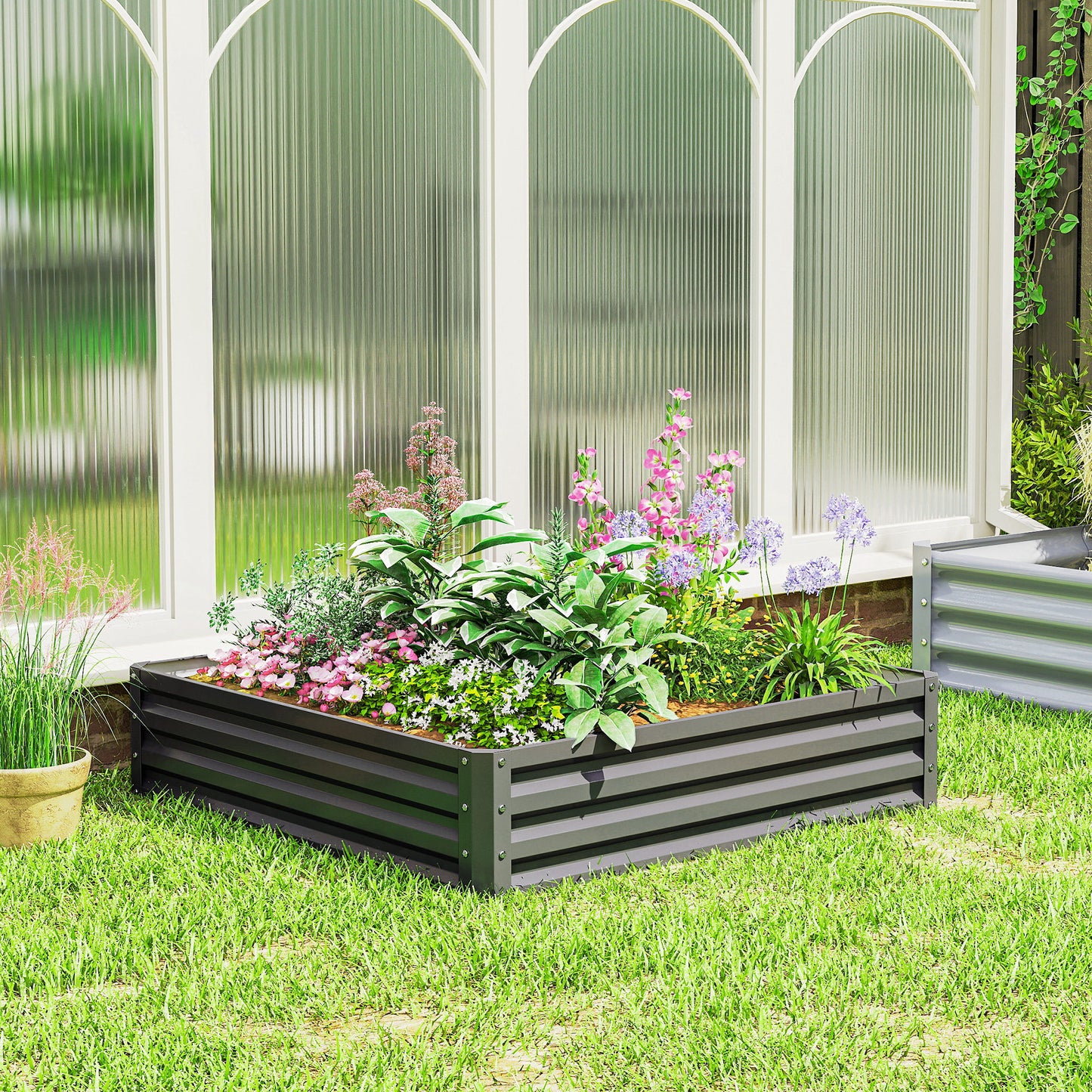 Jardinière surélevée acier galvanisé 120x120x30cm