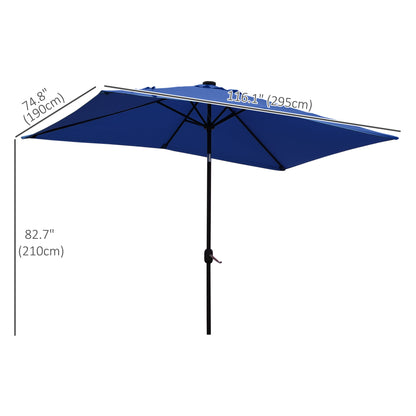 Parasol rectangulaire 6' x 10' avec éclairage LED solaire