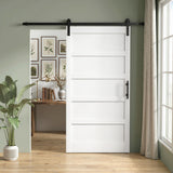 Porte de grange coulissante style Shaker avec quincaillerie
