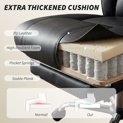 Chaise de bureau ergonomique inclinable avec repose-pieds
