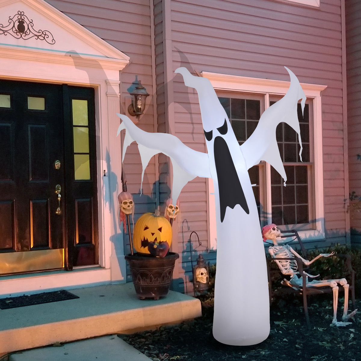Fantôme gonflable Halloween 6pi LED blanc