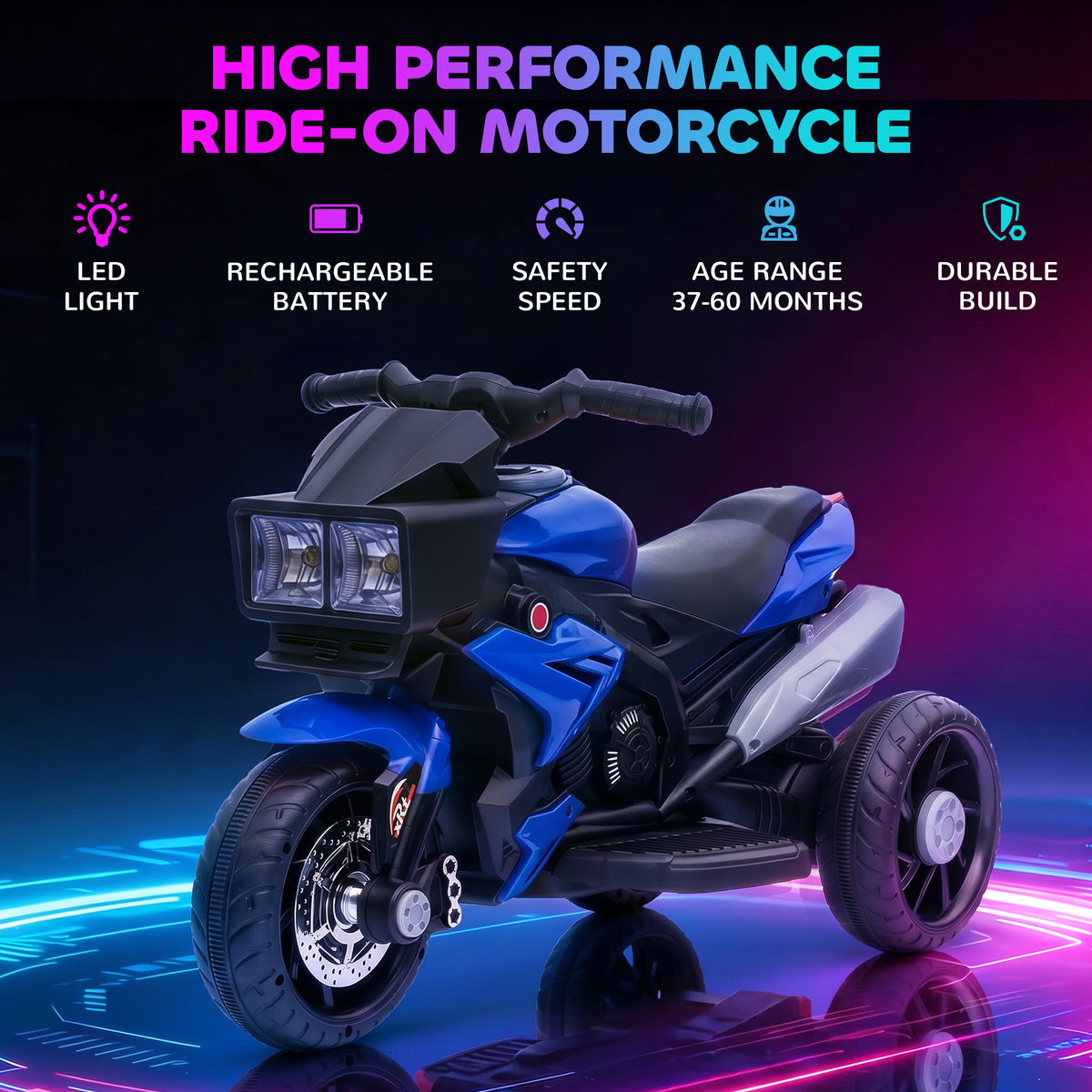 Moto électrique pour enfants 6V avec pédales musique phares