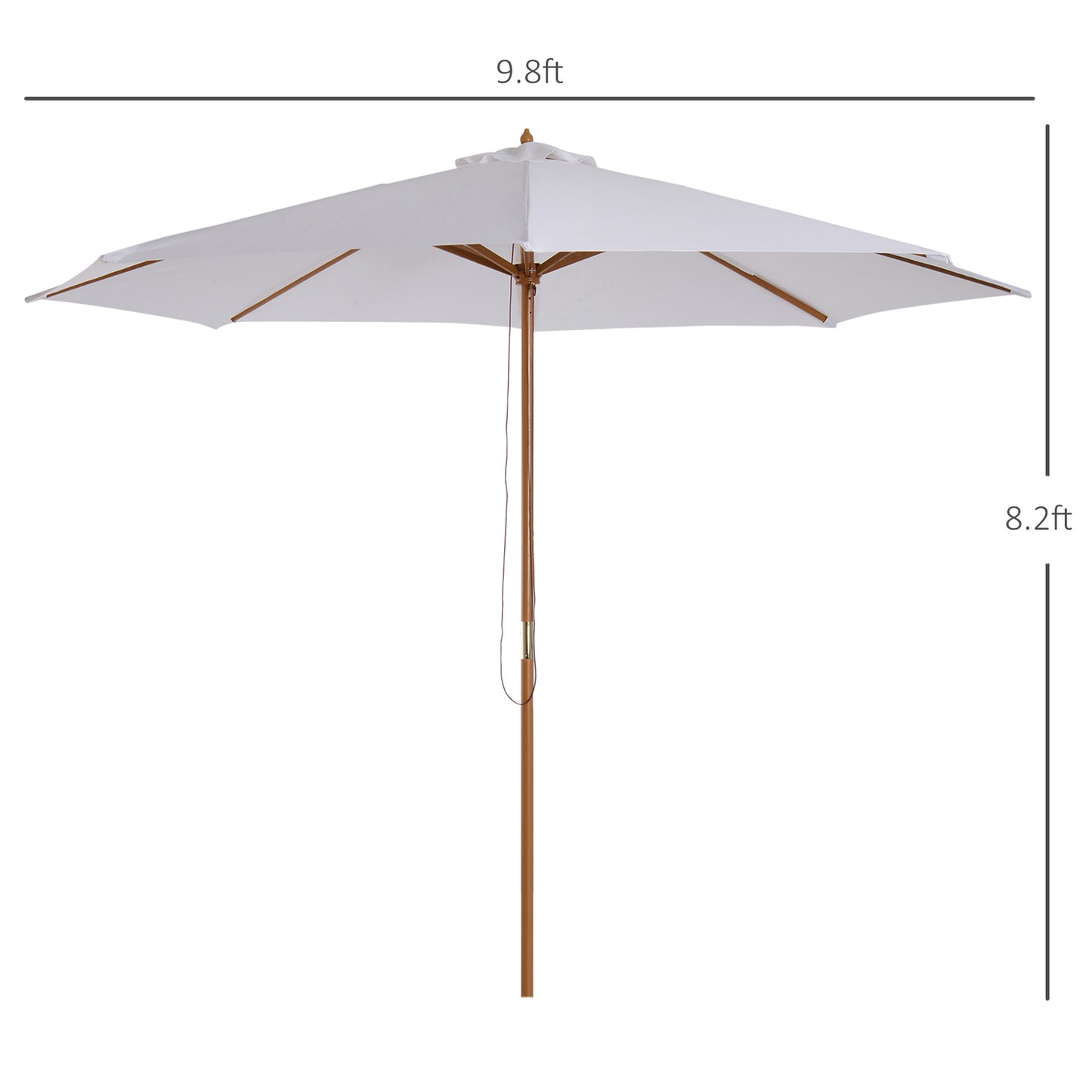 Parasol de marché rond bambou 305 cm