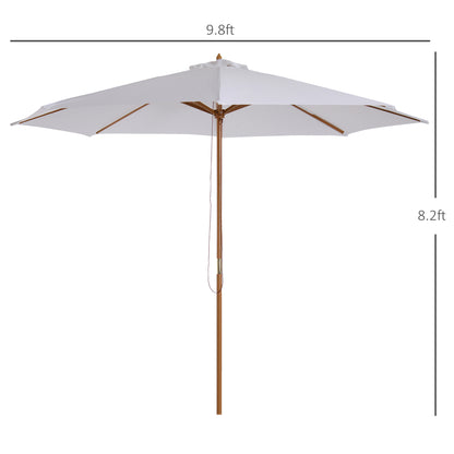 Parasol de marché rond bambou 305 cm