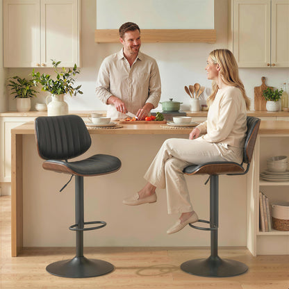 Tabourets de bar pivotants hauteur ajustable ensemble de 2