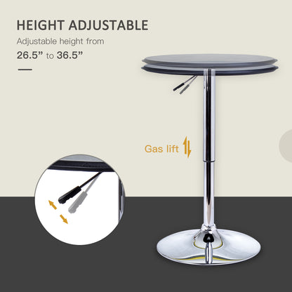 Table de bar ronde hauteur ajustable dessus simili cuir