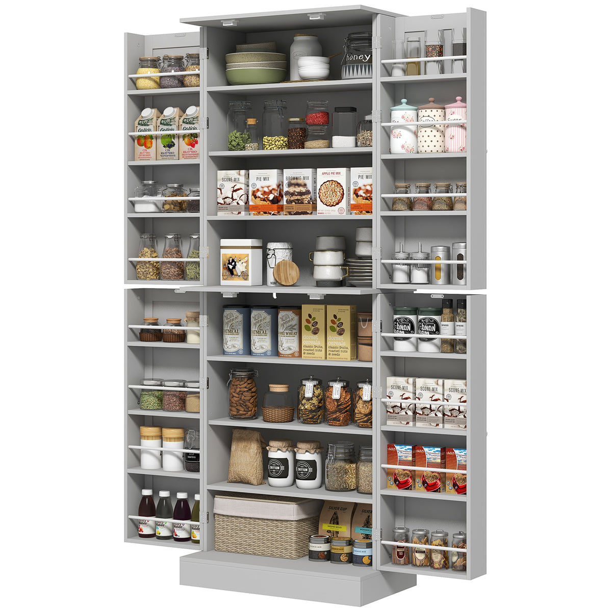 Armoire de cuisine 8 tablettes 4 portes